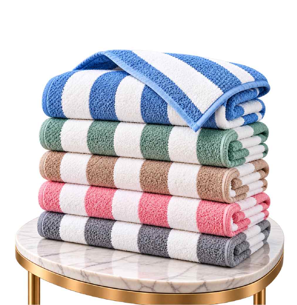 Striped Cotton Bath Towel